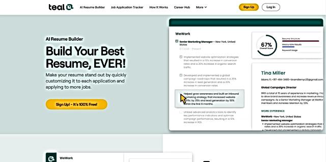 Teal Resume Builder